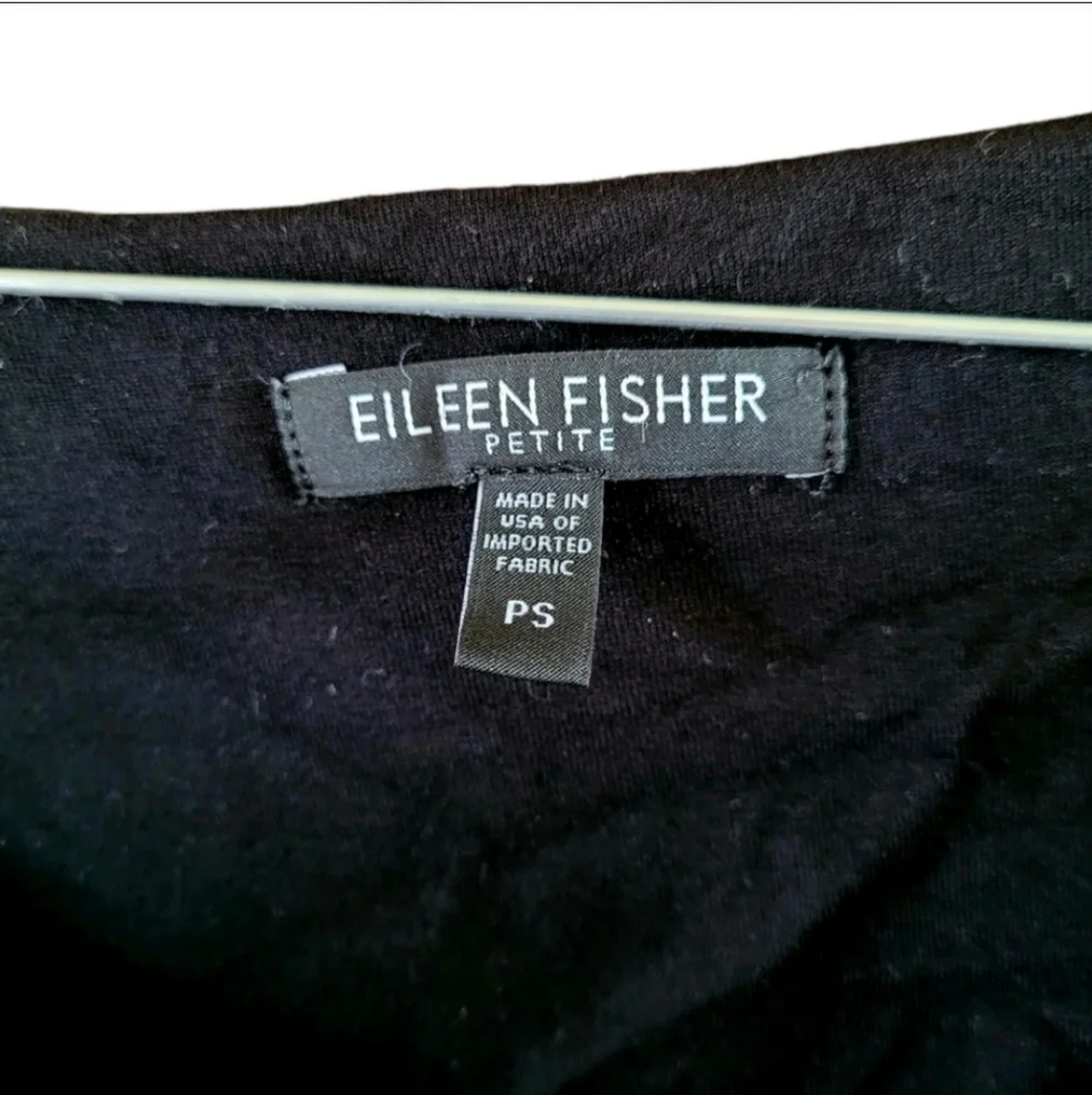 Eileen Fisher Cowl Neck Handkerchief Sleeveless Black Dress - Picture 5 of 5